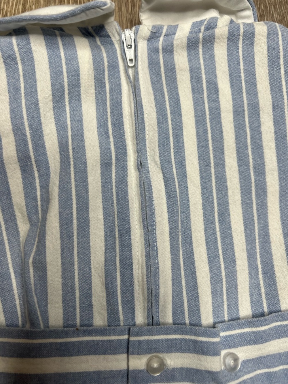 Vintage Good Lad Teddy Bear Patch Blue Striped Romper 18M Made In the USA - Picture 8 of 10
